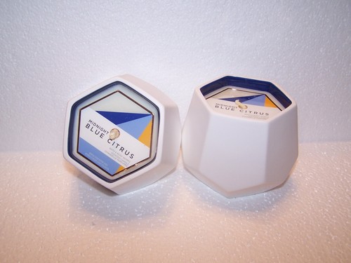 Bath & Body Works Midnight Blue Citrus Geometric Candle 7 oz Lot of 2