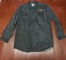 Columbia Button Up Shirt Four Roses Black Denim Adult Camp Pocket Size XXL