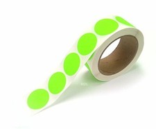 Color Coding Stickers, 500 Labels per Roll, Green Fluorescent, 1.5" Round
