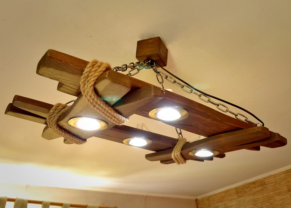 Wooden ceiling chandelier deals