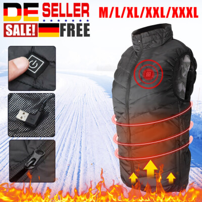 Beheizbare Weste USB Heizjacke Damen Herren Winter Warme Beheizte Wärmeweste DE