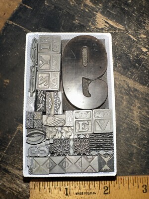 Printing Blocks Lead & Copper Ornamentals Borders Dingbats. Beautiful Variety #7