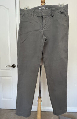 Old Navy Pixie Womens Chino Faded Gray Pants Size 2 Regular Modern Fit