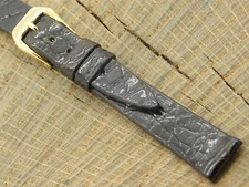 Stylecraft Unused Vintage NOS 12mm Brown Crocodile Watch Band w Gold Tone Buckle