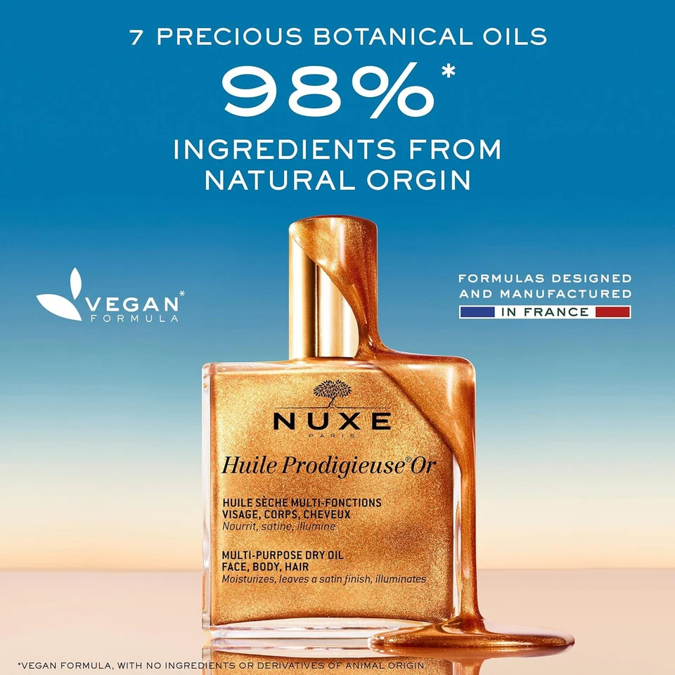 Nuxe Huile Prodigieuse OR Golden Shimmer Oil Face, Body & Hair (50ml / 1.6 floz) - Image 4 of 4