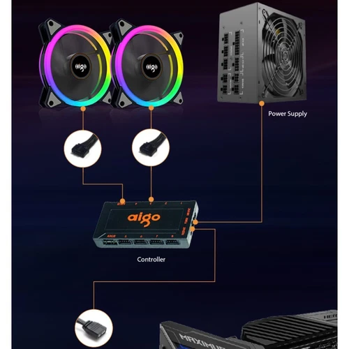 Aigo R12 Pro SMART HUB 5V 3polig ARGB AURA SYNC FERNBEDIENUNG PC KÜHLER CONTROLLER - Bild 3 von 11