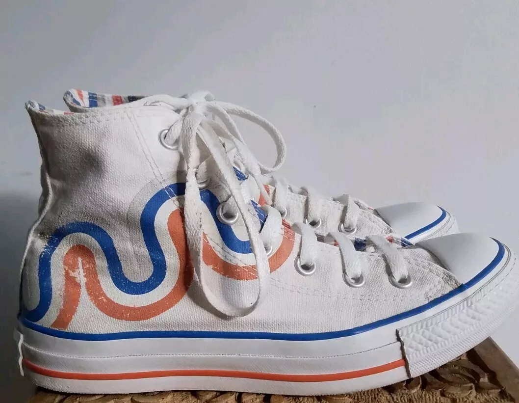 Top alti Converse All Star bizzarri e moderni multicolore. Taglia UK 6 EU 39 ❤️❤️❤️