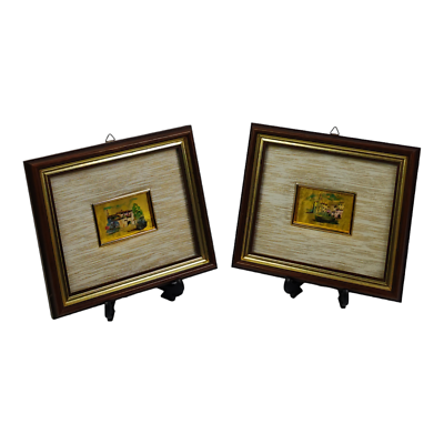 QUADRO OPERA IN MINIATURA Creazioni Artistiche 23 Kt Foglia oro