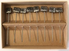 Metal Morphosis Pewter Cocktail Picks Christmas Eat, Drink, Be Merry Metal Set 8