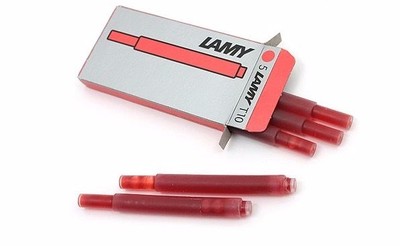 LAMY T10 LIMITED EDITION 2014 NEON CORAL INK CARTRIDGES NEW 5 CARTRIDGES 