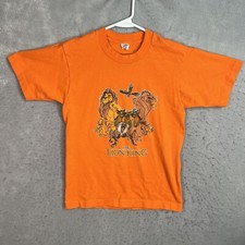 Vintage 90s The Lion King Movie Promo T Shirt Youth XL Orange Made In USA