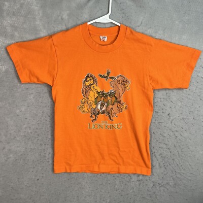 Vintage 90s The Lion King Movie Promo T Shirt Youth XL Orange Made