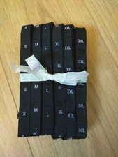 3000 BULK pack black woven size garment clothing labels S-3XL SEW IN UK  F6