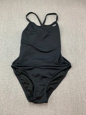 TYR 1 PC SWIMSUIT DURAFAST Solid Cut Out Women Plus Size 1X 40 Black DDRF7A