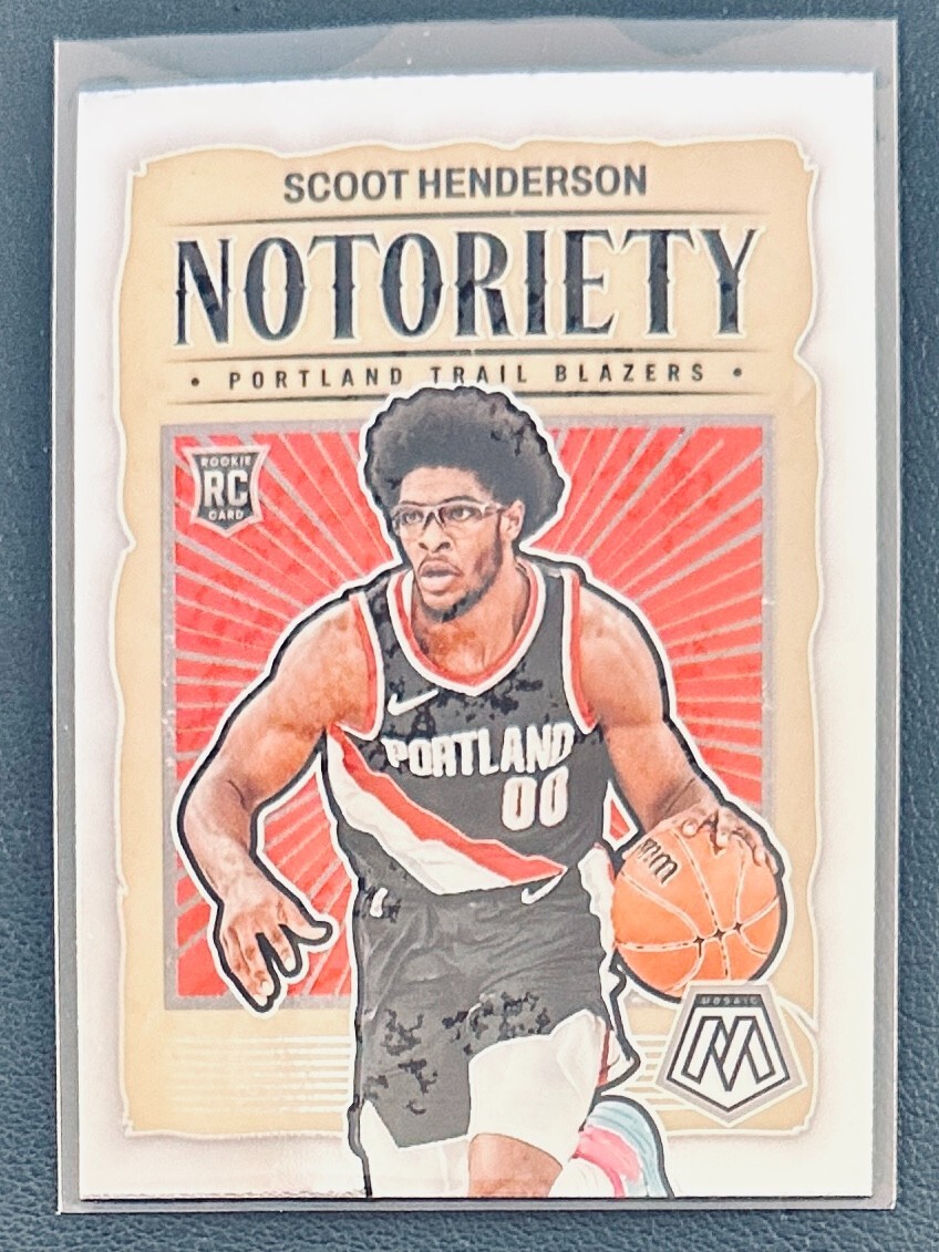 Scoot Henderson (RC) 2023-24 Panini Mosaic Notoriety Rookie #4 💎 Trail Blazers