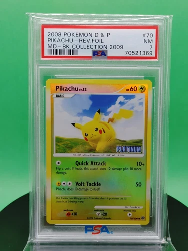 PSA 7 Pikachu 70 Burger King Platinum Stamp Reverse Holo 2009 English Pokemon