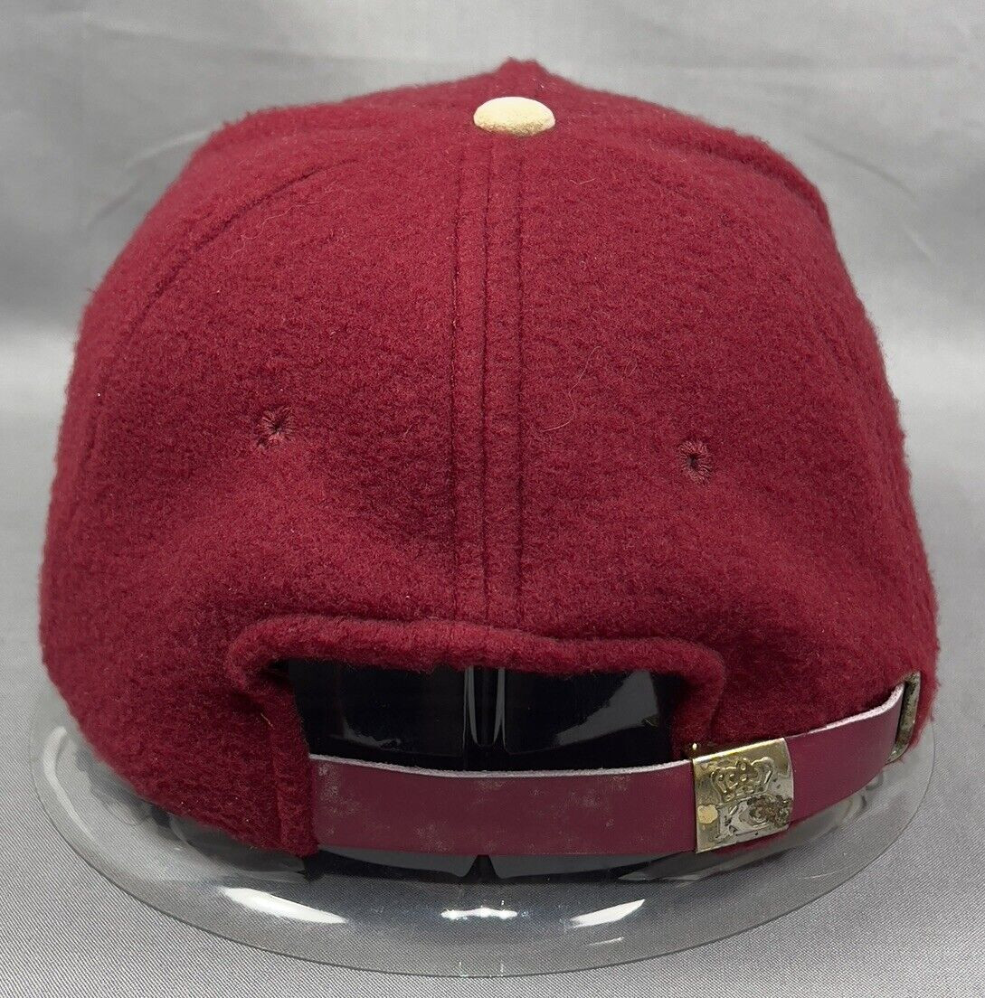 Vtg KC Cap Blank Plain Solid Strap Back Hat Burgu… - image 4