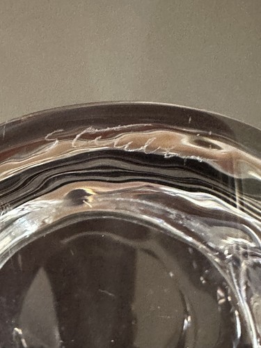 Steuben Crystal Art Glass 8" Footed Serving Pedestal Cake Plate Vintage Signed - Picture 4 of 14