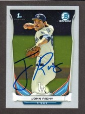 2014 BOWMAN CHROME CDP 98 John Richy LA DODGERS SIGNED AUTOGRAPH AUTO COA