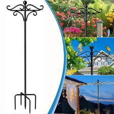233cm Shepherd Crook Hook Bird Feeder Pole Garden Hanging Plants Basket Hanger