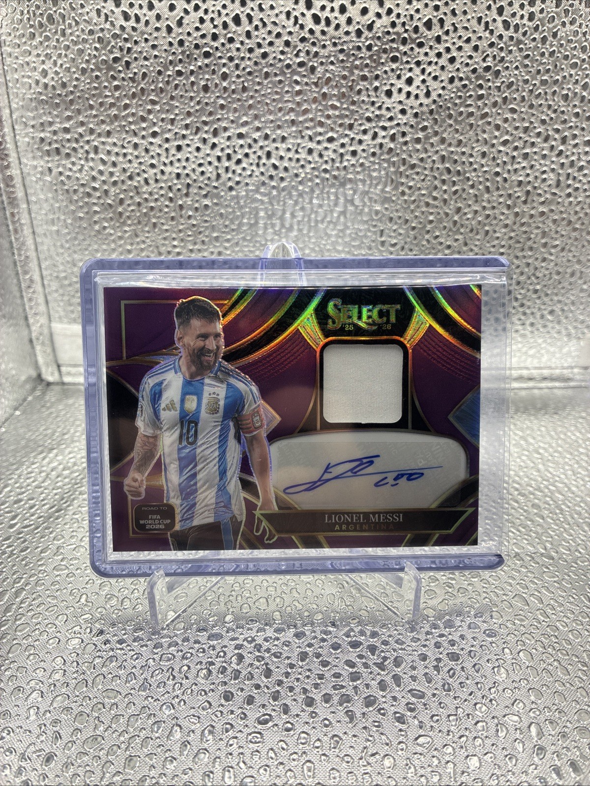 LIONEL MESSI - 2025-26 Panini Select FIFA World Cup PURPLE PATCH AUTO 21/99 view 1
