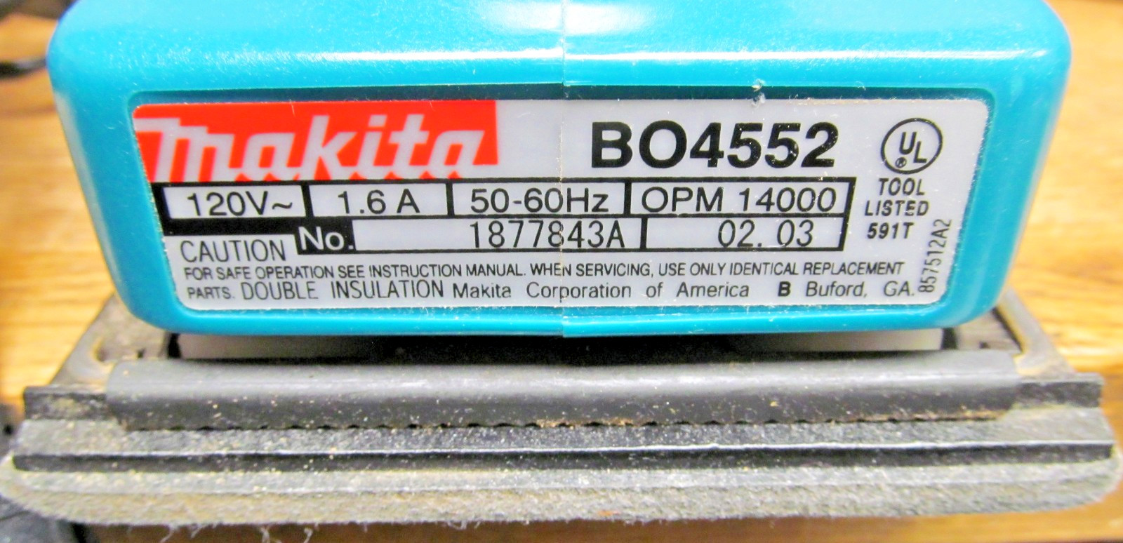 MAKITA B04552 CORDED PALM SANDER wDUST BAG 1.6 AMPS 14K OPM FREE SHIPPING