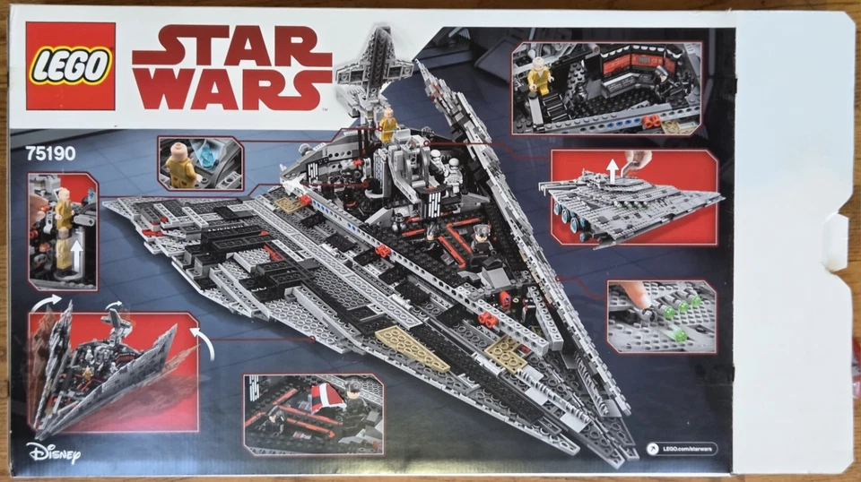 LEGO Star Wars First Order Star Destroyer 75190 *Complete, Partially Assembled* - Image 2 of 4