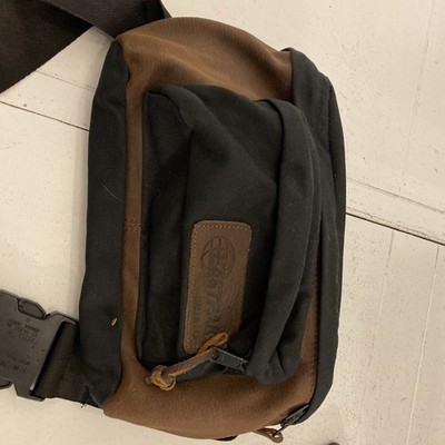 Vintage Eastpak Fanny Pack Waist Bag Made in USA Suede Trim Black Brown