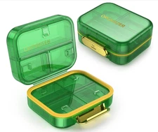 7 Compartment Travel Pill Box, Pill Organizer Moisture Proof Mini Pill Case