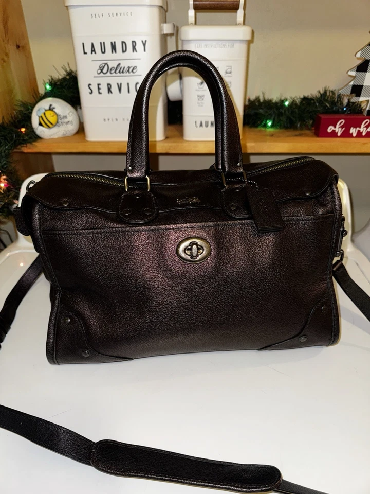 Bolso de Mano COACH Rhyder Cuero Metálico Dos Tonos 33739 Foto 3 de 4