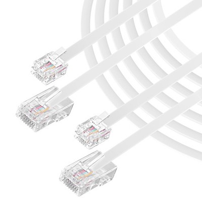 XMSJSIY RJ11 to RJ45 Phone Cable RJ11 Phone to RJ45 Ethernet Modem Data Telep...