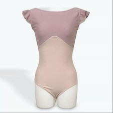 Chacott Sylphynes Ballet Leotard 40L Pink/Oyster Wing Frill Sleeve