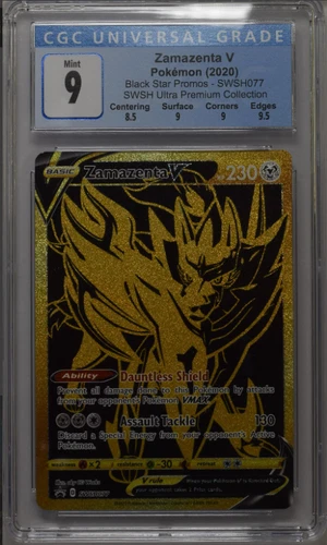 Pokémon Zamazenta V 2020 Black Star Promos #SWSH077 Holo CGC 9