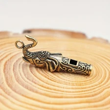 Elephant Whistle Necklace & Keychain Brass Jewelry Pendant Animal