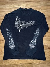 Harley Davidson Black Flaming Skulls 2011 Joplin Missouri T-Shirt Adult Size L