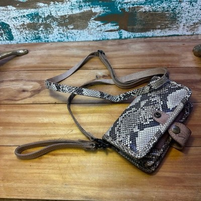 Stella Python Crossbody Wallet by STS Wristlet strap included