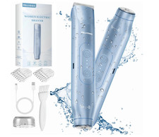    2 in 1 Women Electric Shaver Dual Head Bikini Trimmer IPX7 Facial Hair   