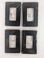 4 Screwless Decora Outlet Switch Cover Wall Plate 5" x 3" - 1 Gang - Black