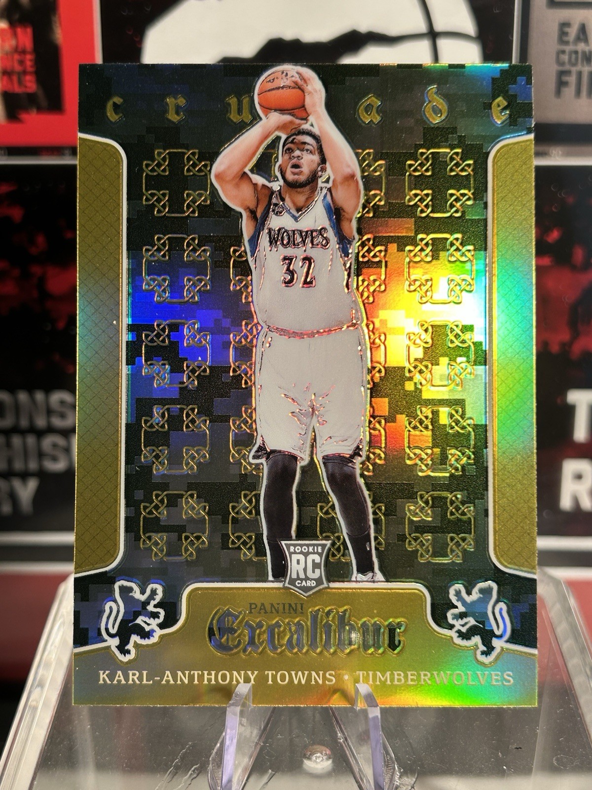 2015-16 Panini Excalibur Karl Anthony-Towns Rookie Crusade Camo SP #19 RC Wolves