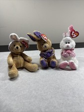 EASTER Toy - Ty Beanie Babies Bunnies Lot Of 3 Mint Condition W/tags NEW