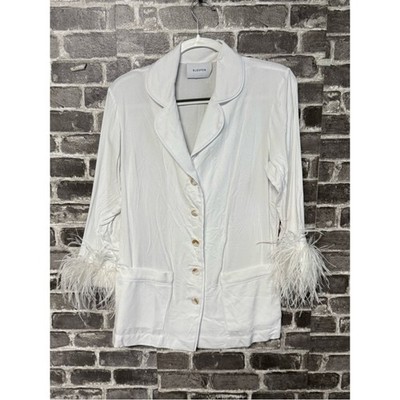 Sleeper Party Pajamas with Detachable Feathers White top shirt SIZE XS XSMALL