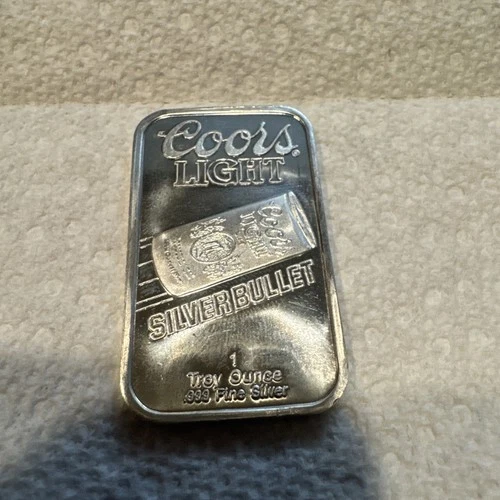 Coors Light _ Silver Bullet _ Sunshine Mining Co _  .999 1 oz  Silver Art Bar #4