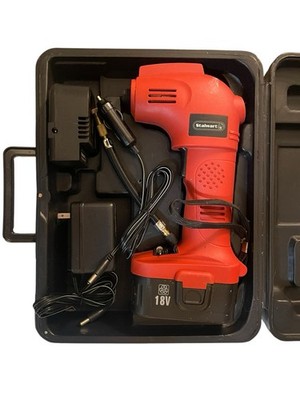 Stalwart 18V Cordless Air Compressor With Charging Adapter And Extension Tube