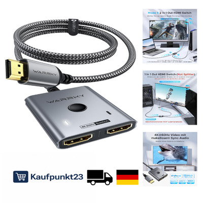 HDMI Switch 4K 60Hz WARRKY 2 In 1 Out HDCP 2 2