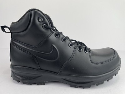 Nike Manoa Triple Black Leather Boots Waterproof 454350-003 Men's Size 9.5 NEW