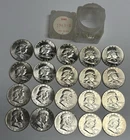 Tubed Roll of 20 GEM BU 1963D Franklin Silver Half Dollars $10 Face Value FV 50c