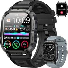 Smart Watch for Men Fitness Tracker Make/Answer Call Military - New Open Box