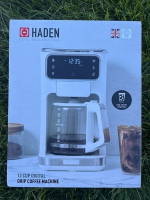 HADEN Dual Brew 12 Cup Digital Ivory Chrome Drip Coffee Maker