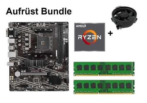 Bundle MSI B550M Pro Ver.1.0 + AMD RYZEN 3 5 7 CPU + 8GB - 32GB RAM + M.2 wählba