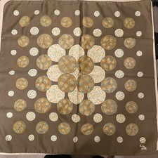 Vintage 1960s  70s Japanese designer scarf, signed  Me   Brown